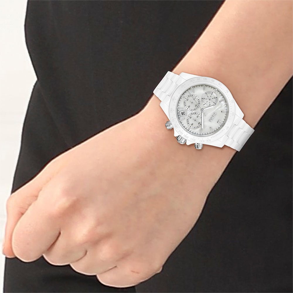 BOSS Montre BOSS Femme Novia Ceramic en Céramique Blanc 1502630