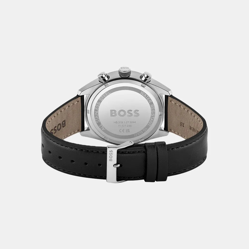 BOSS Montre BOSS Homme Champion Chronographe en Cuir Noir 1513816
