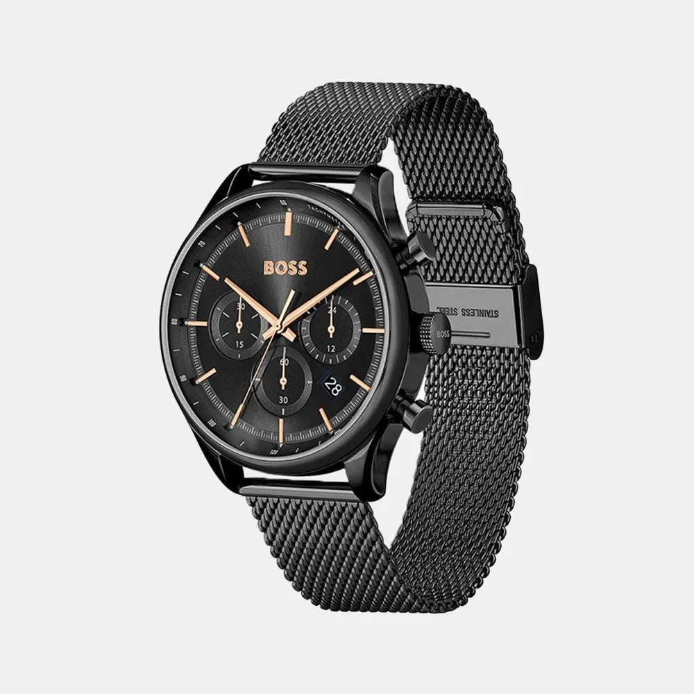 BOSS Montre BOSS Homme Gregor en Acier Milanais Noir 1514065