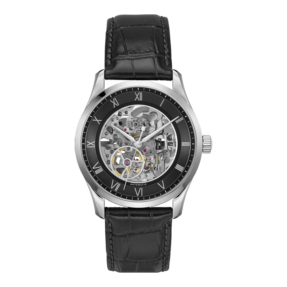 BOSS Montre BOSS Homme Principle Skeleton Automatique en Cuir 1514234