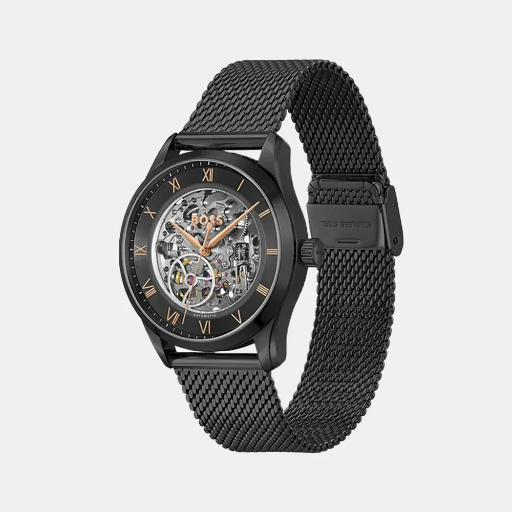 BOSS Montre BOSS Homme Skeleton Automatique en Acier Noir 1514255