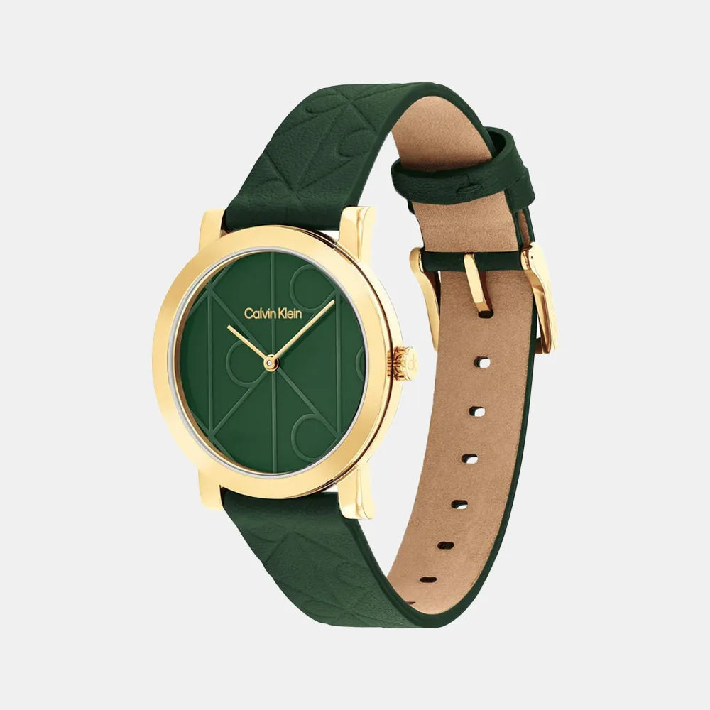 CALVIN KLEIN Montre CALVIN KLEIN Femme CK Monogram en Cuir Vert 25100129