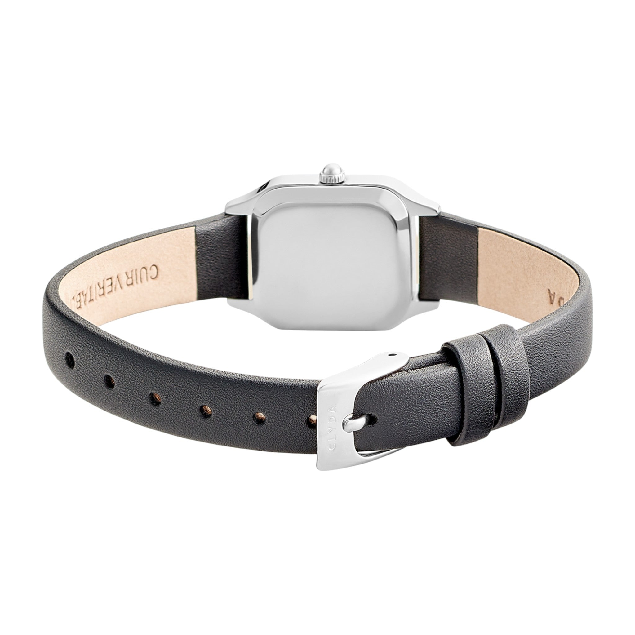 CLYDA Montre CLYDA Femme Serena en Cuir Noir CLA828AAN