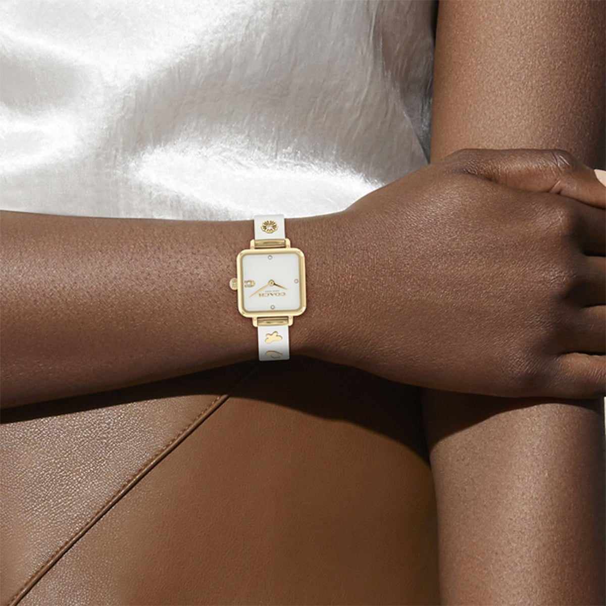 COACH Montre COACH Femme Cass en Cuir Blanc 14504308