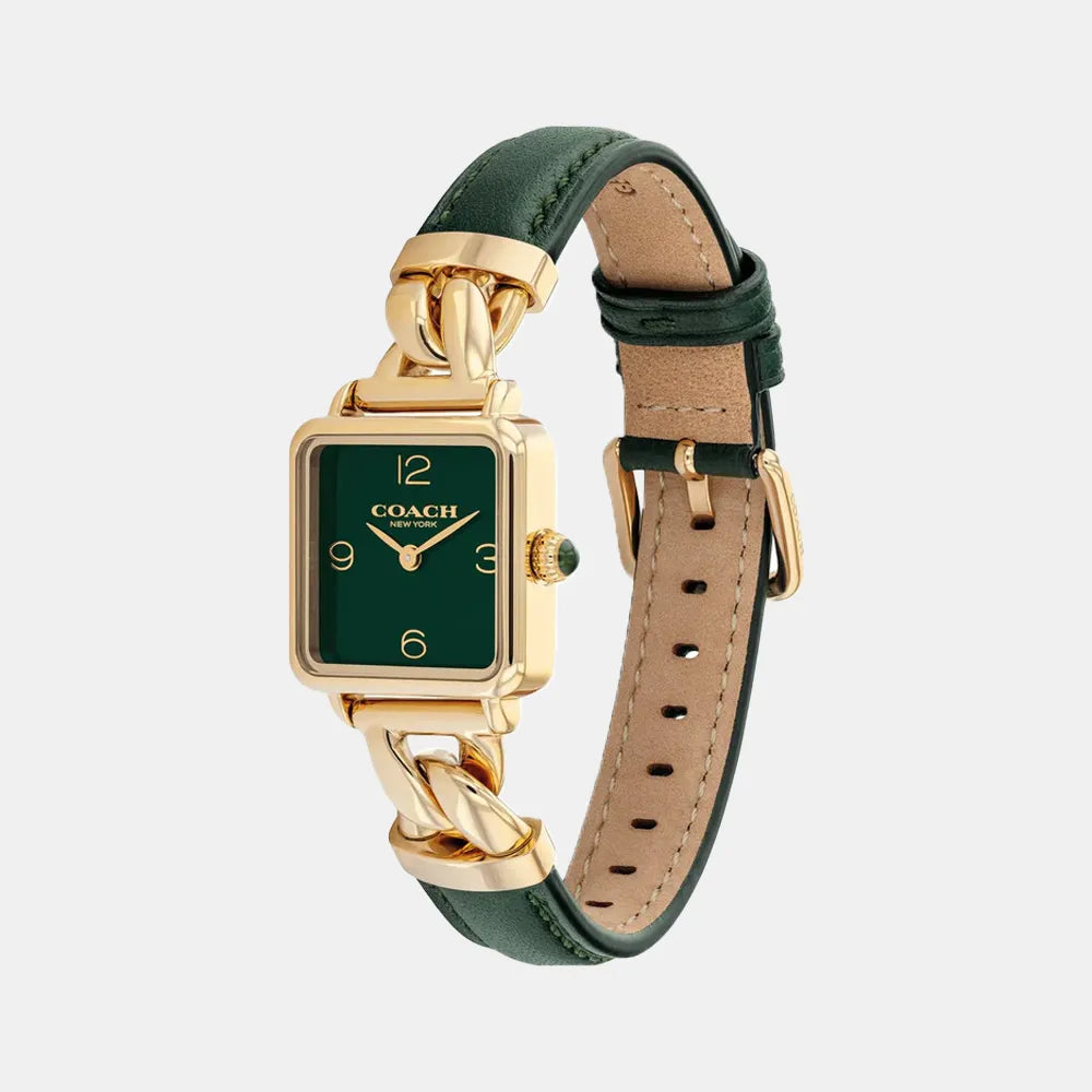 COACH Montre COACH Femme Cass en Cuir Vert 14504557