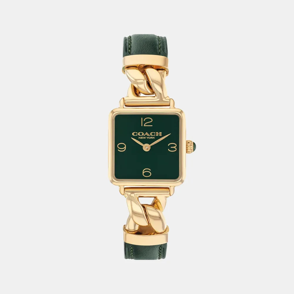 COACH Montre COACH Femme Cass en Cuir Vert 14504557