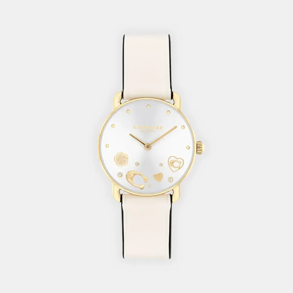 COACH Montre COACH Femme Elliot en Cuir Blanc 14504305