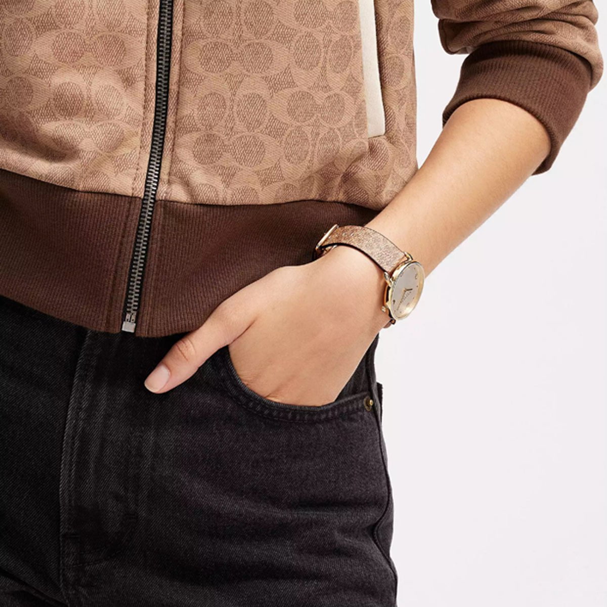 COACH Montre COACH Femme Elliot en Cuir Marron 14504205