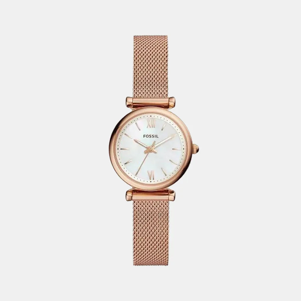 FOSSIL Montre FOSSIL Femme Carlie Mini en Acier Milanais Doré Rose ES4433