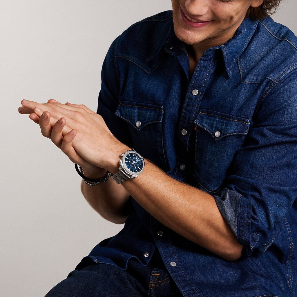 FOSSIL Montre FOSSIL Homme Machine Chronographe en Acier FS6096