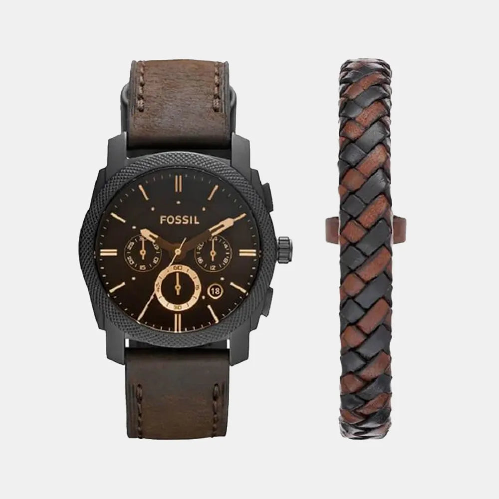 FOSSIL Montre FOSSIL Homme Machine Coffret Montre et Bijoux Chronographe FS5251SET