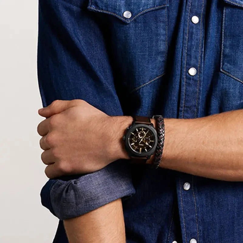 FOSSIL Montre FOSSIL Homme Machine Coffret Montre et Bijoux FS6102SET