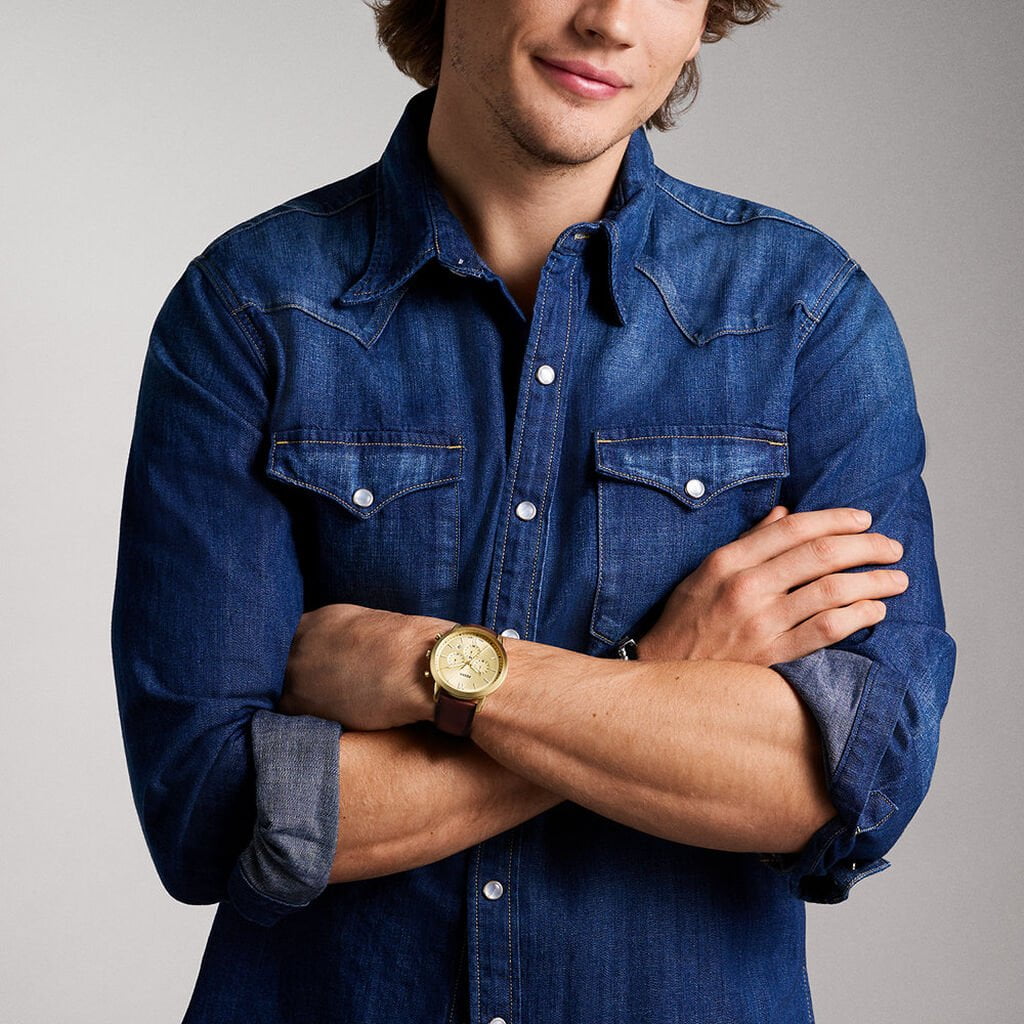 FOSSIL Montre FOSSIL Homme Neutra Chronographe en Cuir FS6113