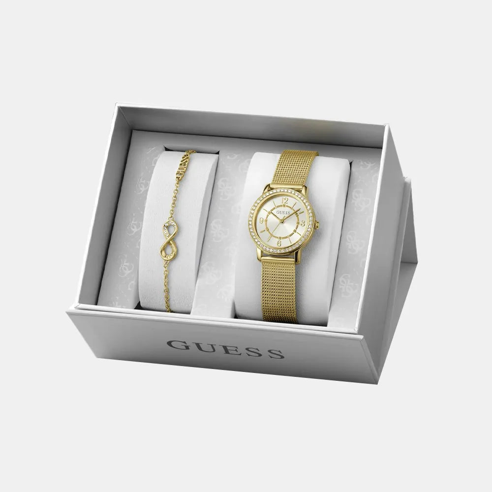 GUESS Montre GUESS Femme avec Bracelet en Acier Doré - Coffret JUBS01537JWYGS
