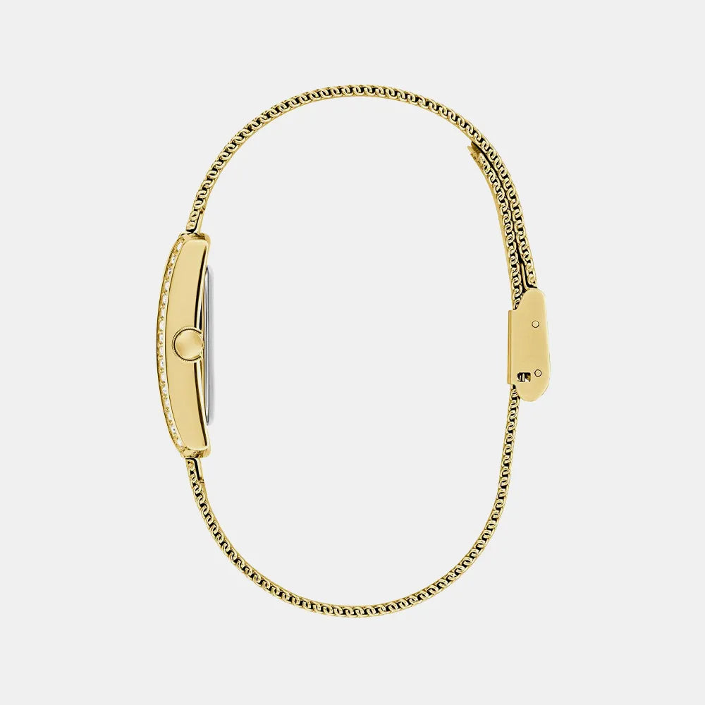 GUESS Montre GUESS Femme BONNET en Acier Milanais Doré GW0997L2