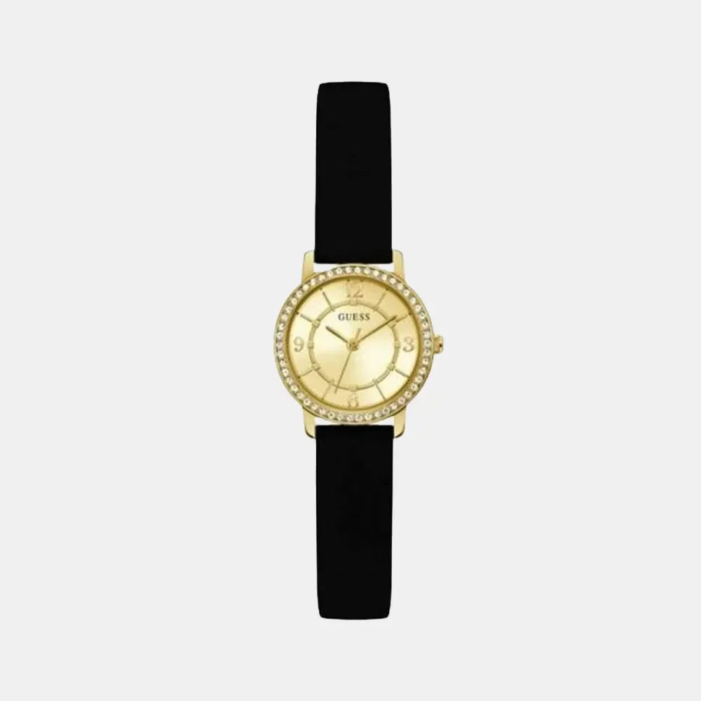 GUESS Montre GUESS Femme Ladies en Cuir Noir GW0469L3