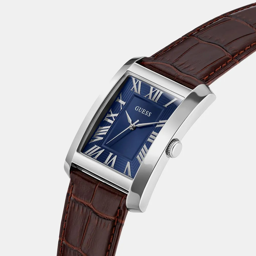 GUESS Montre GUESS Homme CLYDE en Cuir Marron GW1003G2