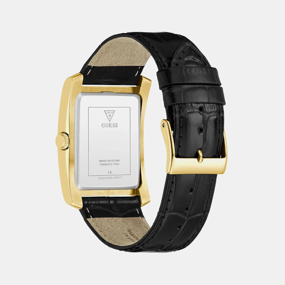 GUESS Montre GUESS Homme CLYDE en Cuir Noir GW1003G3