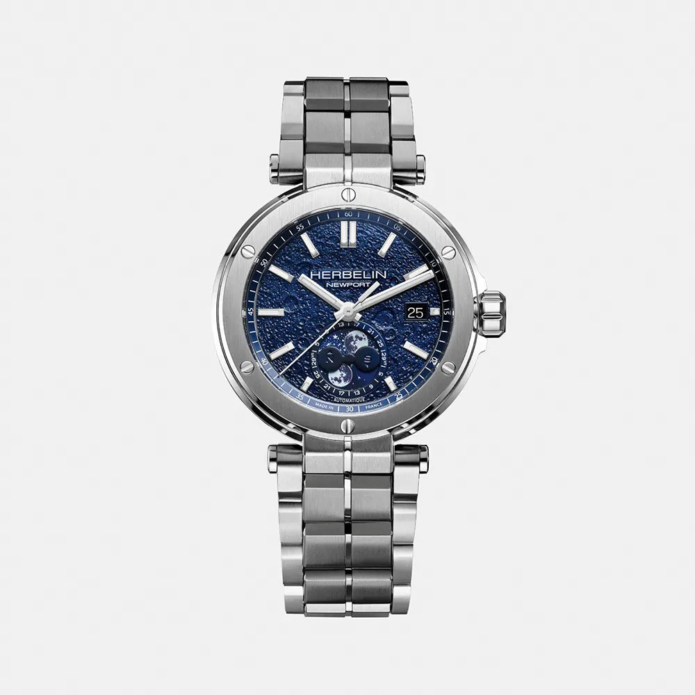 Montre HERBELIN Homme NEWPORT Phase De Lune Automatique en Acier 2889B15
