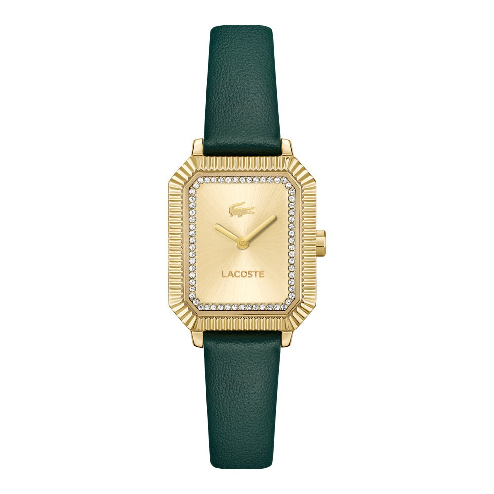 LACOSTE Montre LACOSTE Femme Parisienne Champagne en Cuir Vert 2001442