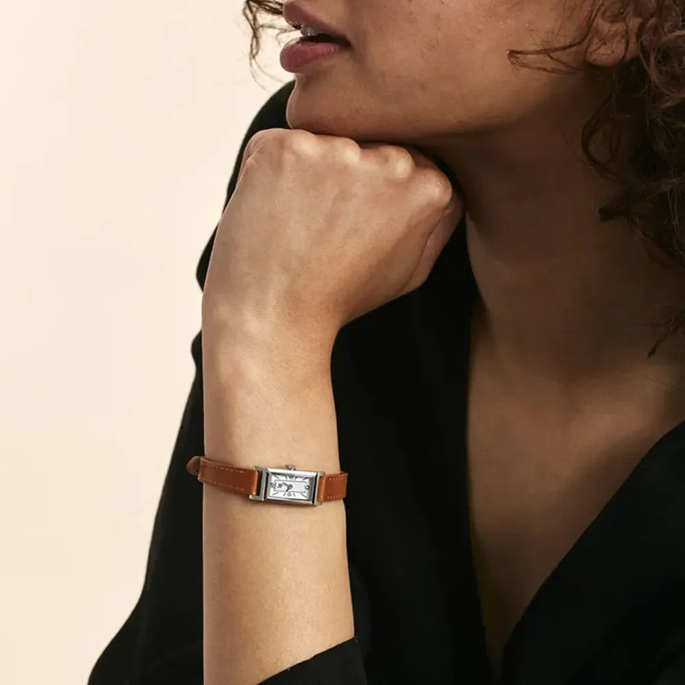 LIP Montre LIP Femme Churchill T13 en Cuir Marron 671206