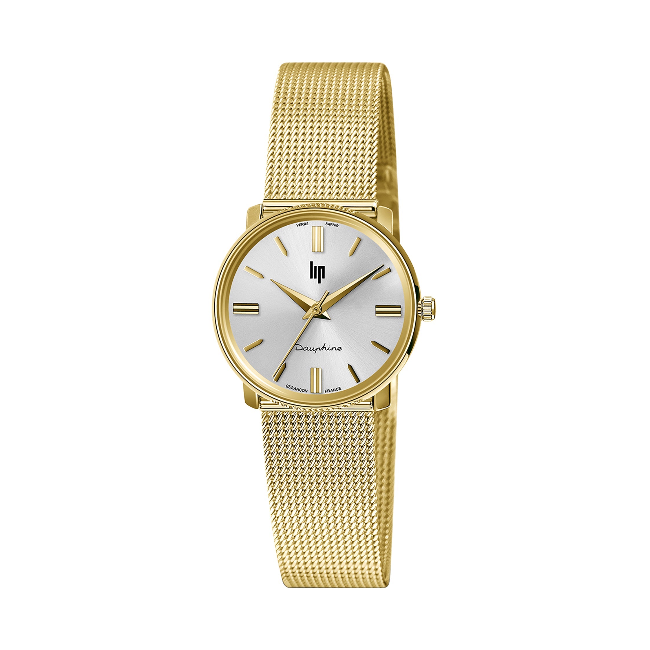 LIP Montre LIP Femme Dauphine en Acier Milanais Doré 671474