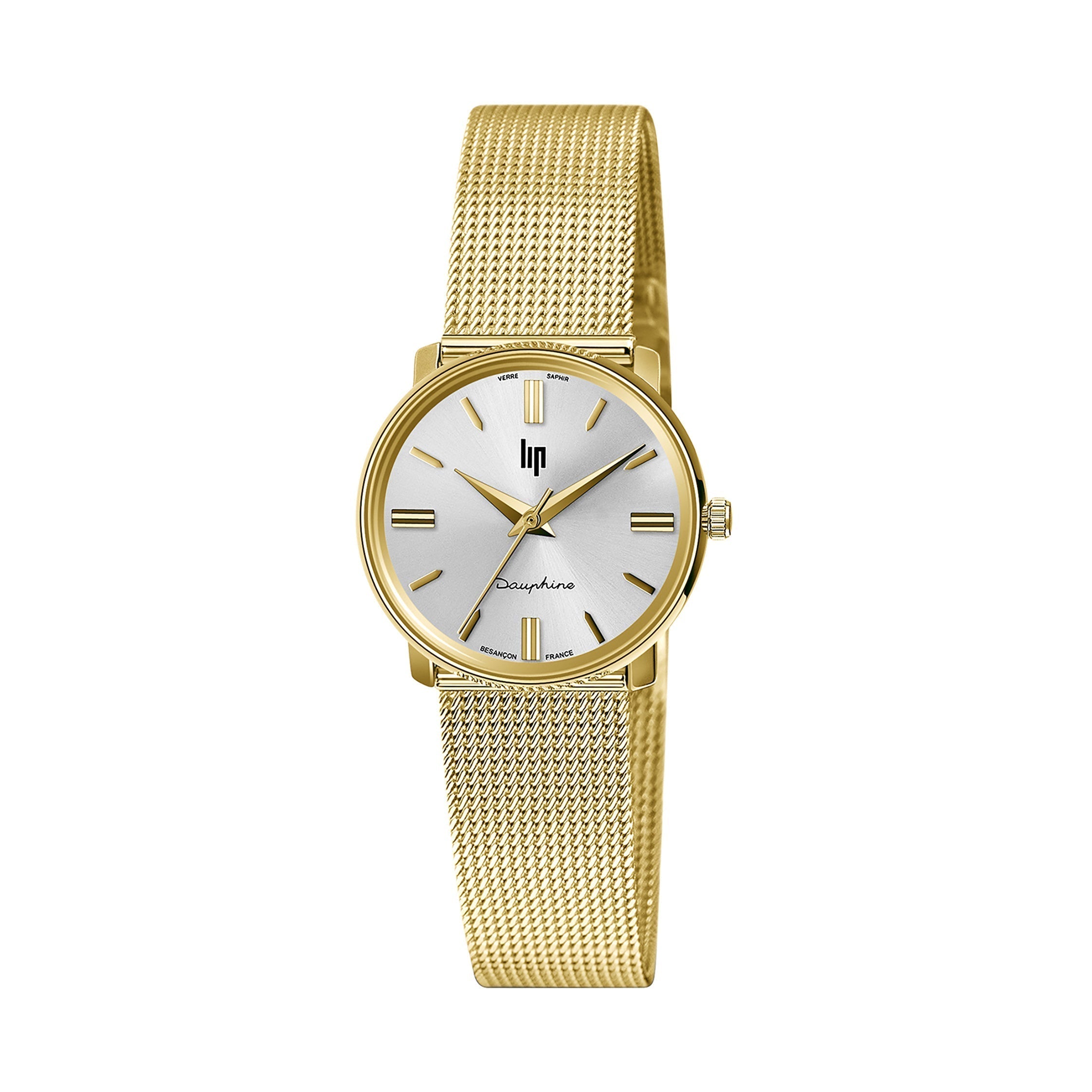 LIP Montre LIP Femme Dauphine en Acier Milanais Doré 671474