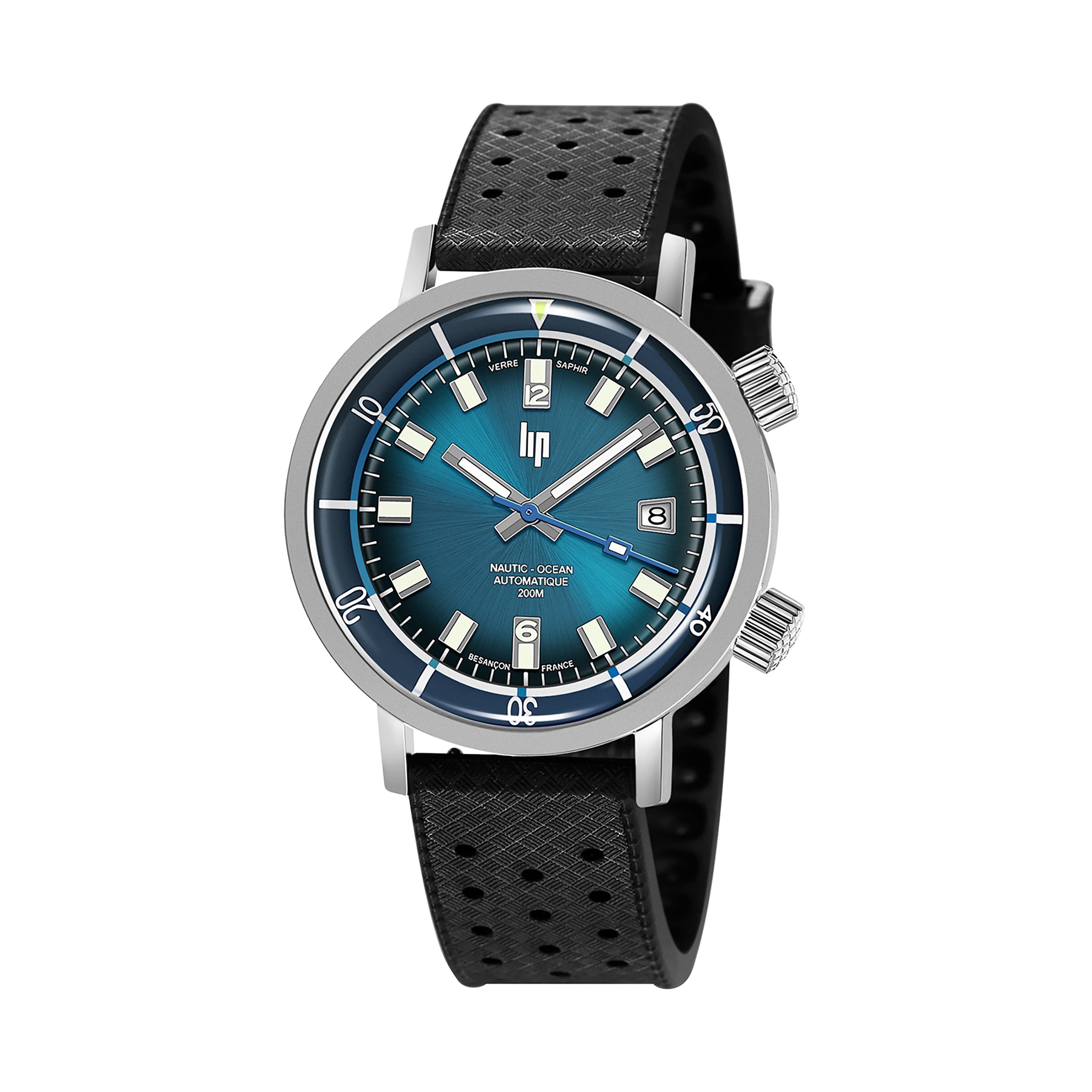 LIP Montre LIP Homme Grande Nautic-Océan en Cuir Noir 671854