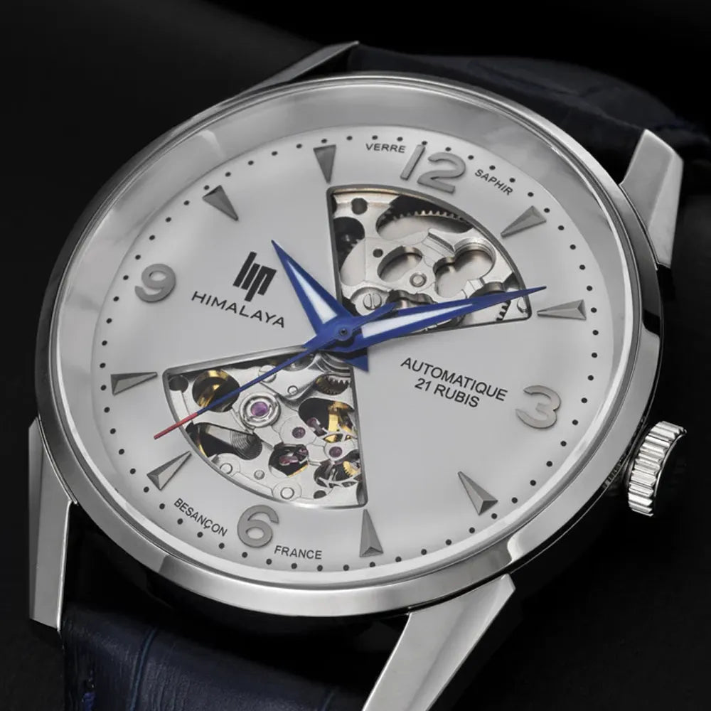 LIP Montre LIP Homme Himalaya Sablier Automatique en Cuir Bleu 671713