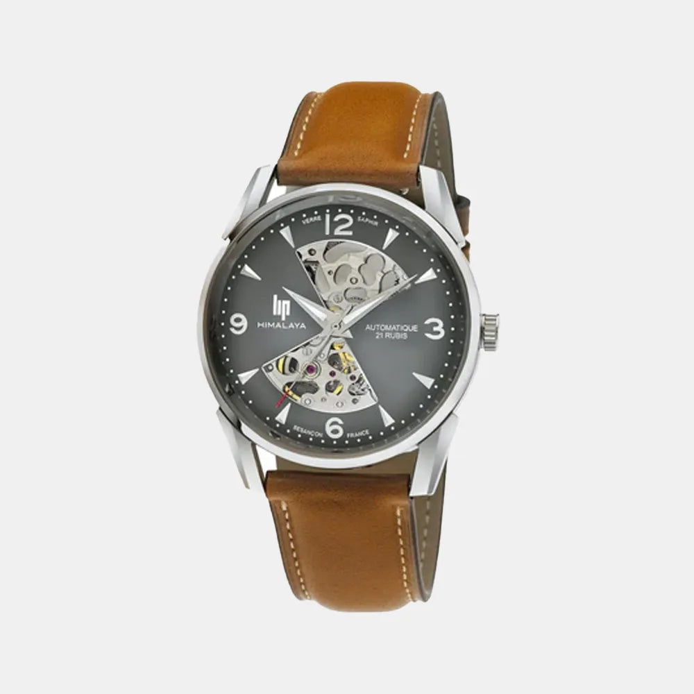 LIP Montre LIP Homme Himalaya Sablier Automatique en Cuir Marron 671572