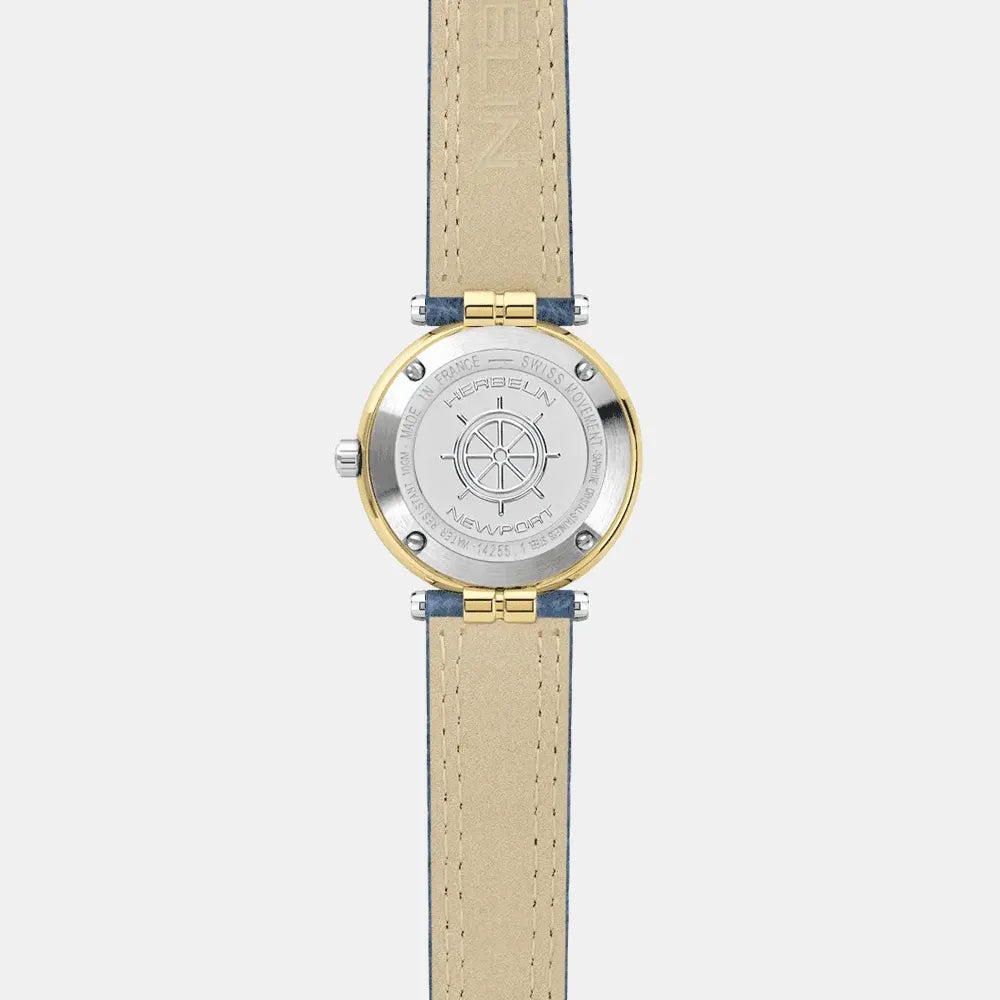 MICHEL HERBELIN Montre HERBELIN Femme Newport en Cuir Bleu 14255T35