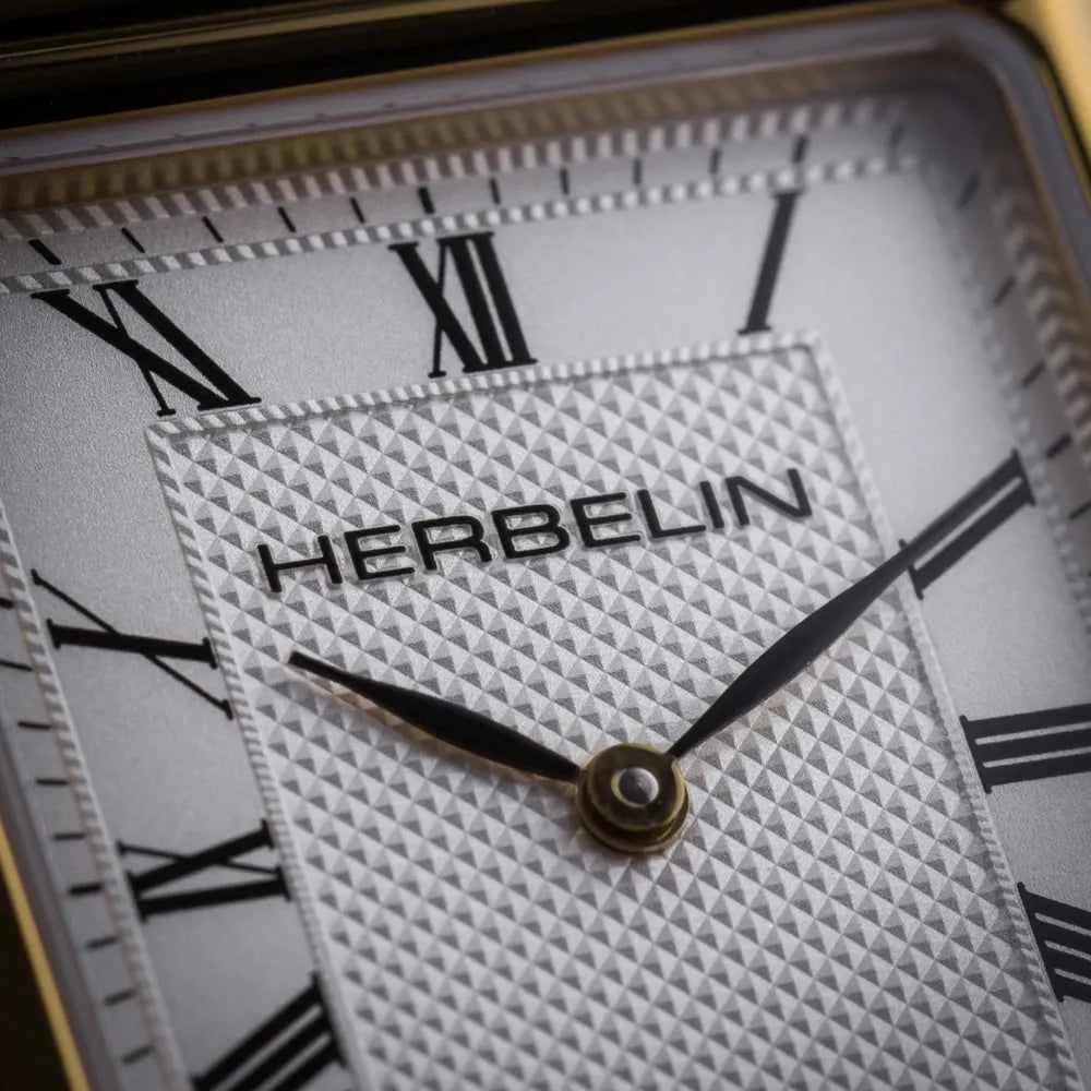 MICHEL HERBELIN Montre HERBELIN Homme Art Déco en Cuir Noir 17468P08