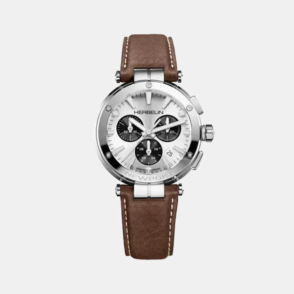 MICHEL HERBELIN Montre HERBELIN Homme Newport Chronographe en Cuir 37658AP42MA