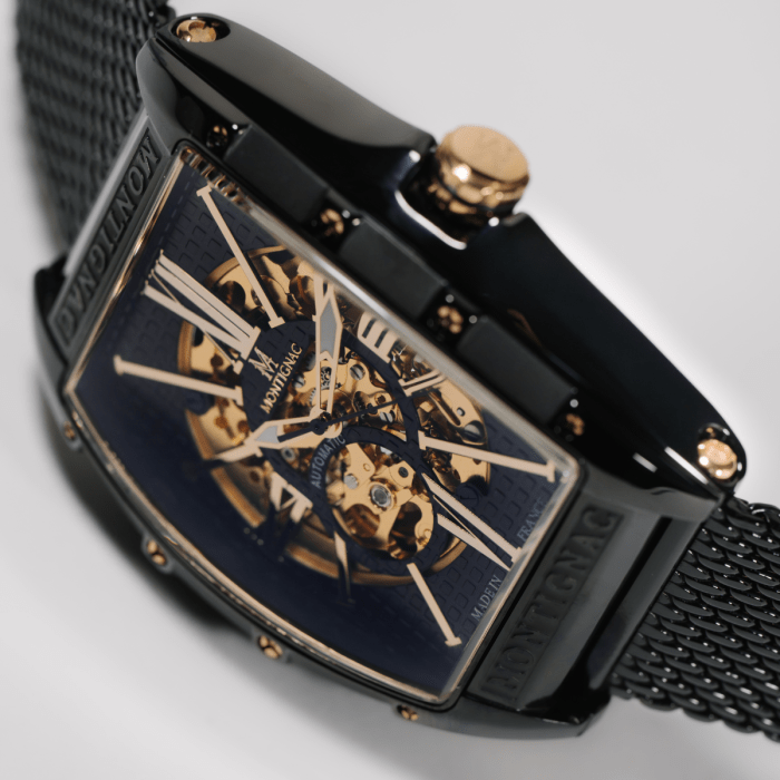 MONTIGNAC Montre MONTIGNAC Homme Automatique en Acier Noir MOW1103