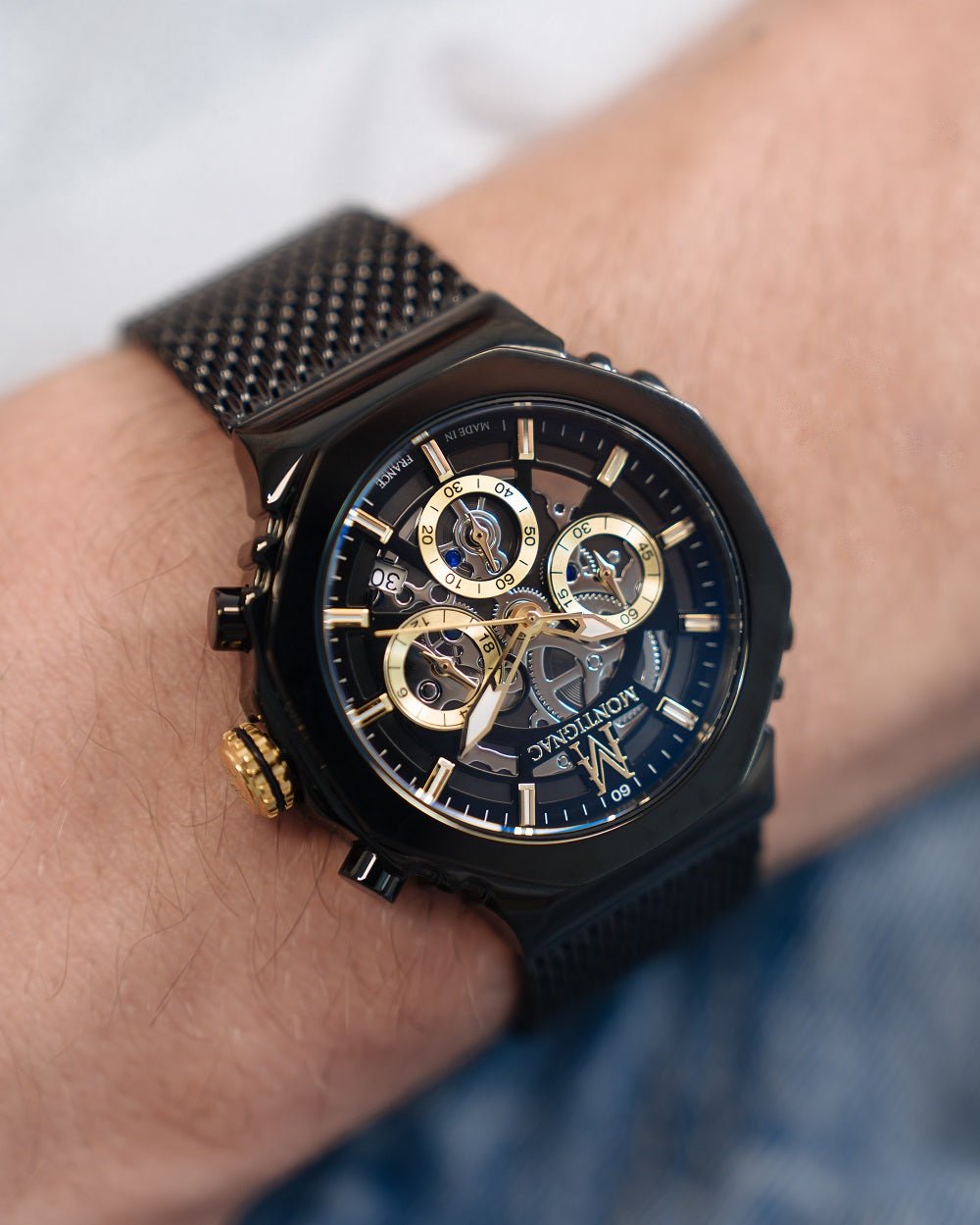 MONTIGNAC Montre MONTIGNAC Homme Chronographe en Acier Milanais MOW1205