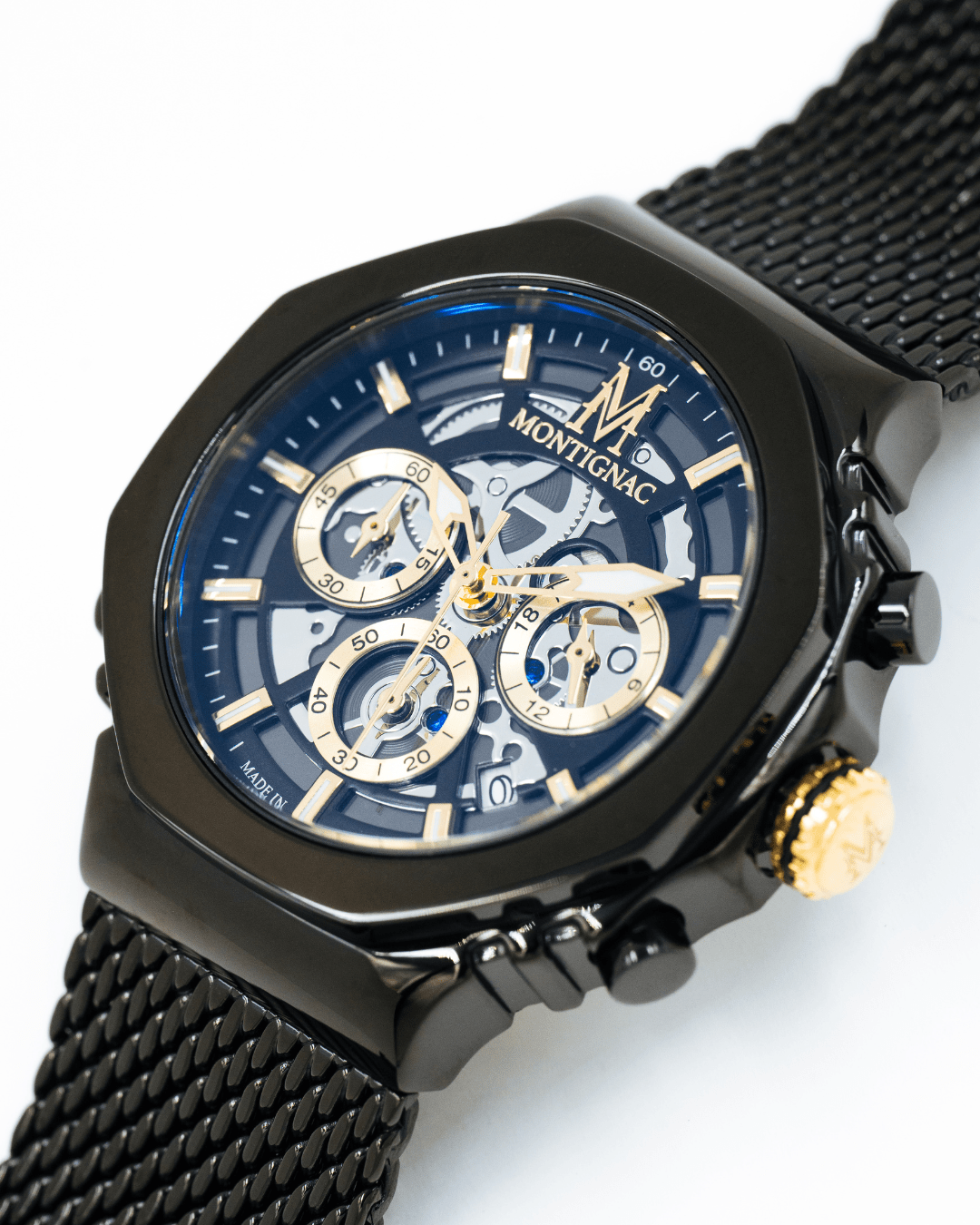 MONTIGNAC Montre MONTIGNAC Homme Chronographe en Acier Milanais MOW1205