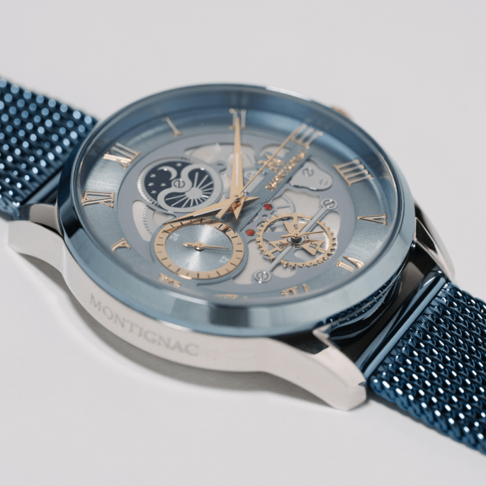 MONTIGNAC Montre MONTIGNAC Homme en Acier Bleu MOW1100