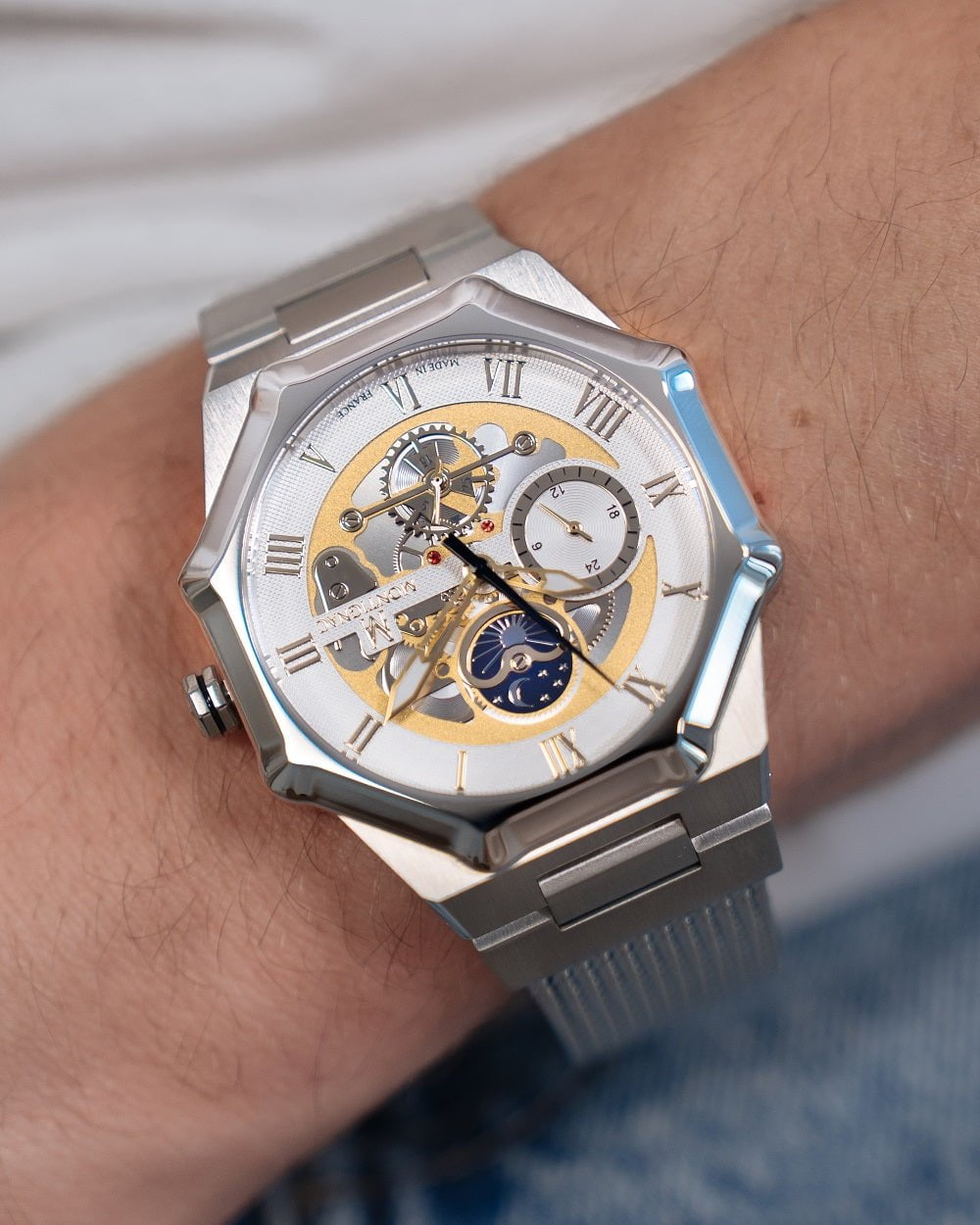 MONTIGNAC Montre MONTIGNAC Homme Multifonction en Acier MOW1209