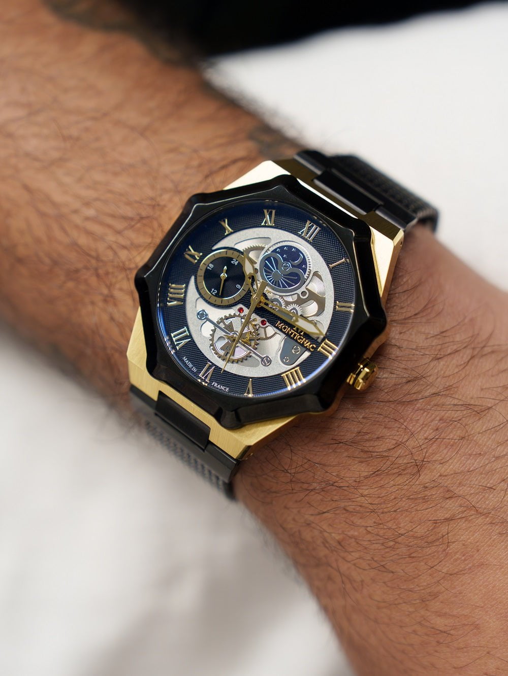 MONTIGNAC Montre MONTIGNAC Homme Multifonction en Acier MOW1210