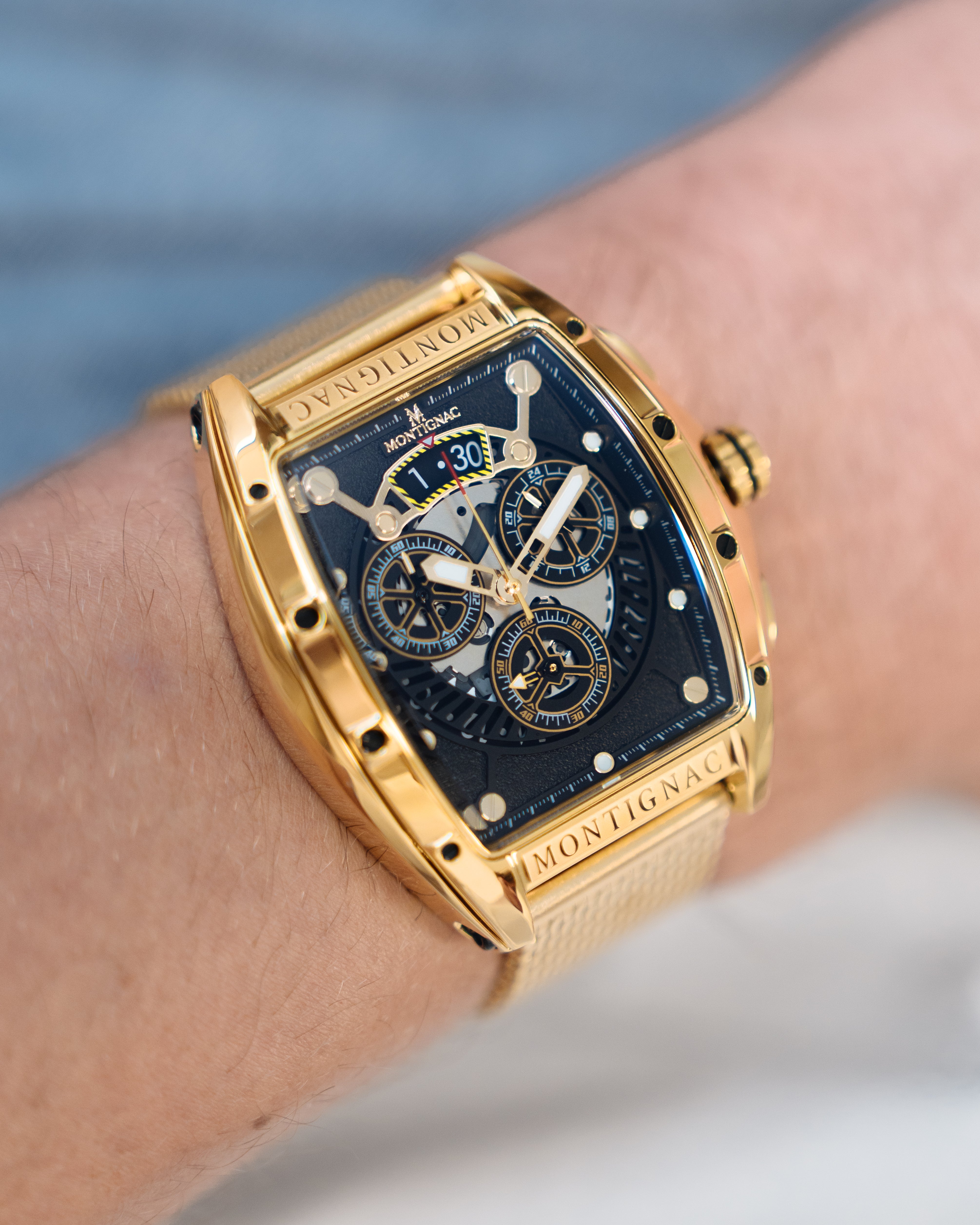 MONTIGNAC Montre MONTIGNAC Homme Multifonction en Acier MOW1212