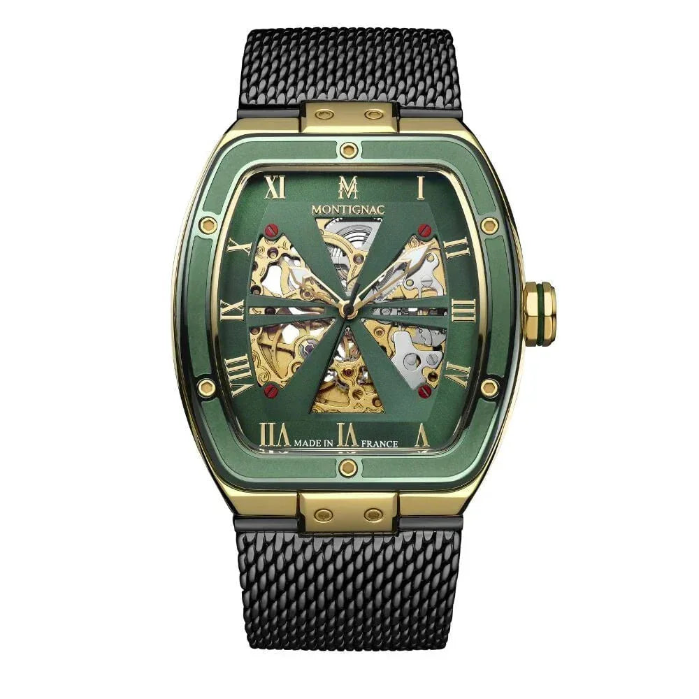 MONTIGNAC Montre MONTIGNAC Homme Tonneau Vert MOW1106