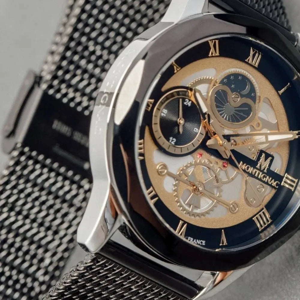 MONTIGNAC Montre MONTIGNAC Origine Homme en Acier Milanais MOW612