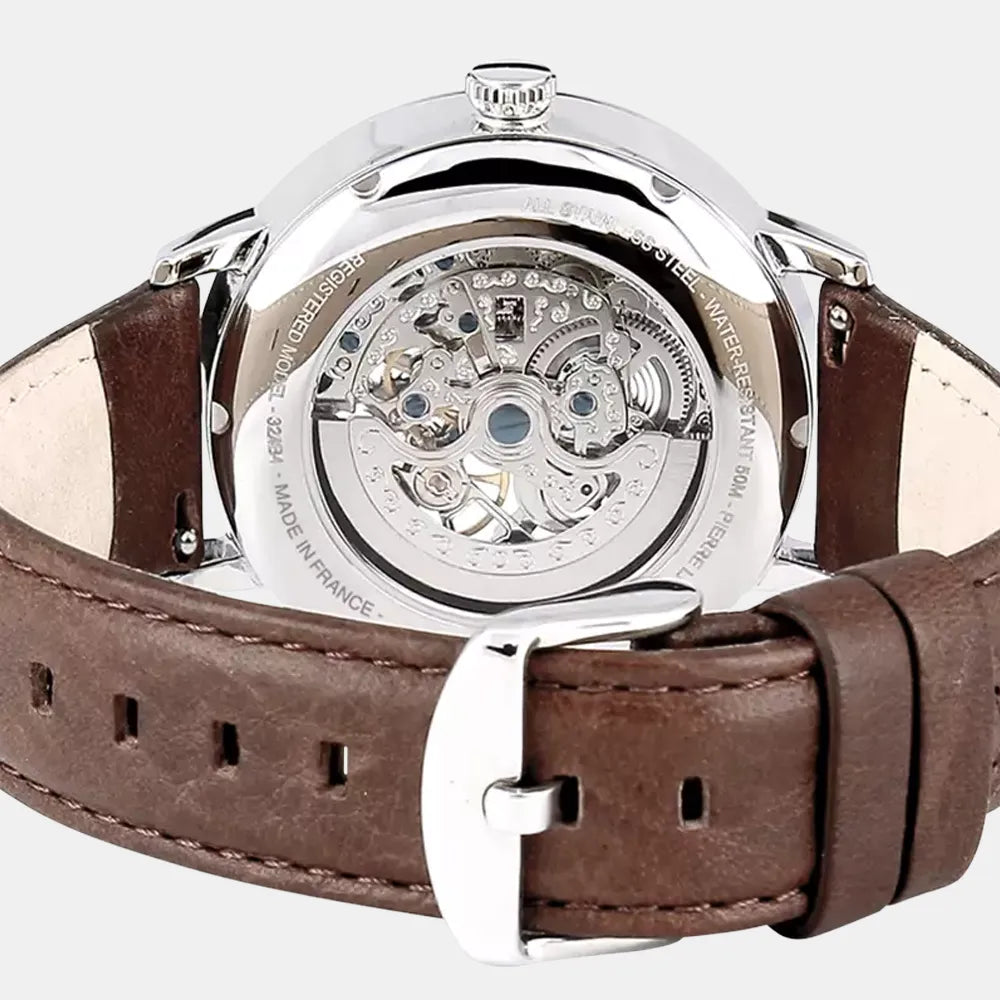 PIERRE LANNIER Montre PIERRE LANNIER Homme Automatic en Cuir Marron 322B164
