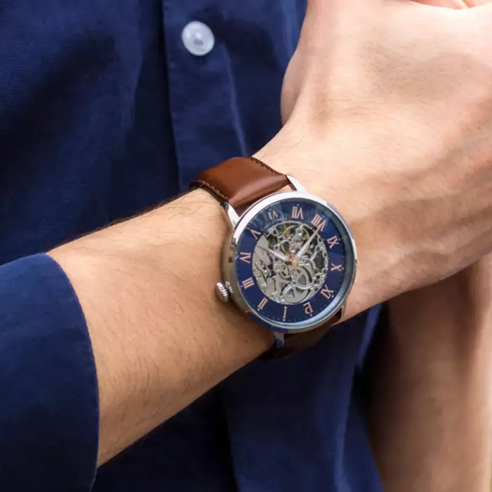 PIERRE LANNIER Montre PIERRE LANNIER Homme Automatic en Cuir Marron 322B164