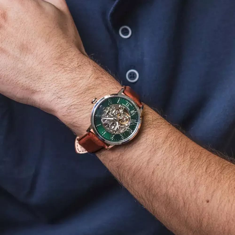 PIERRE LANNIER Montre PIERRE LANNIER Homme Automatic en Cuir Marron 323D174