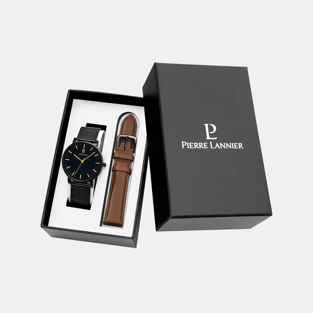 PIERRE LANNIER Montre PIERRE LANNIER Homme Essential Coffret Bracelets Interchangeables 388C439