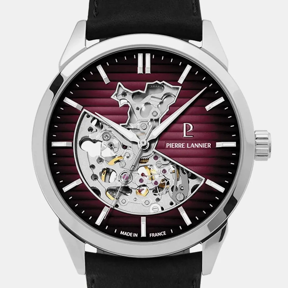 PIERRE LANNIER Montre PIERRE LANNIER Homme Monarck en Cuir Noir 315D153