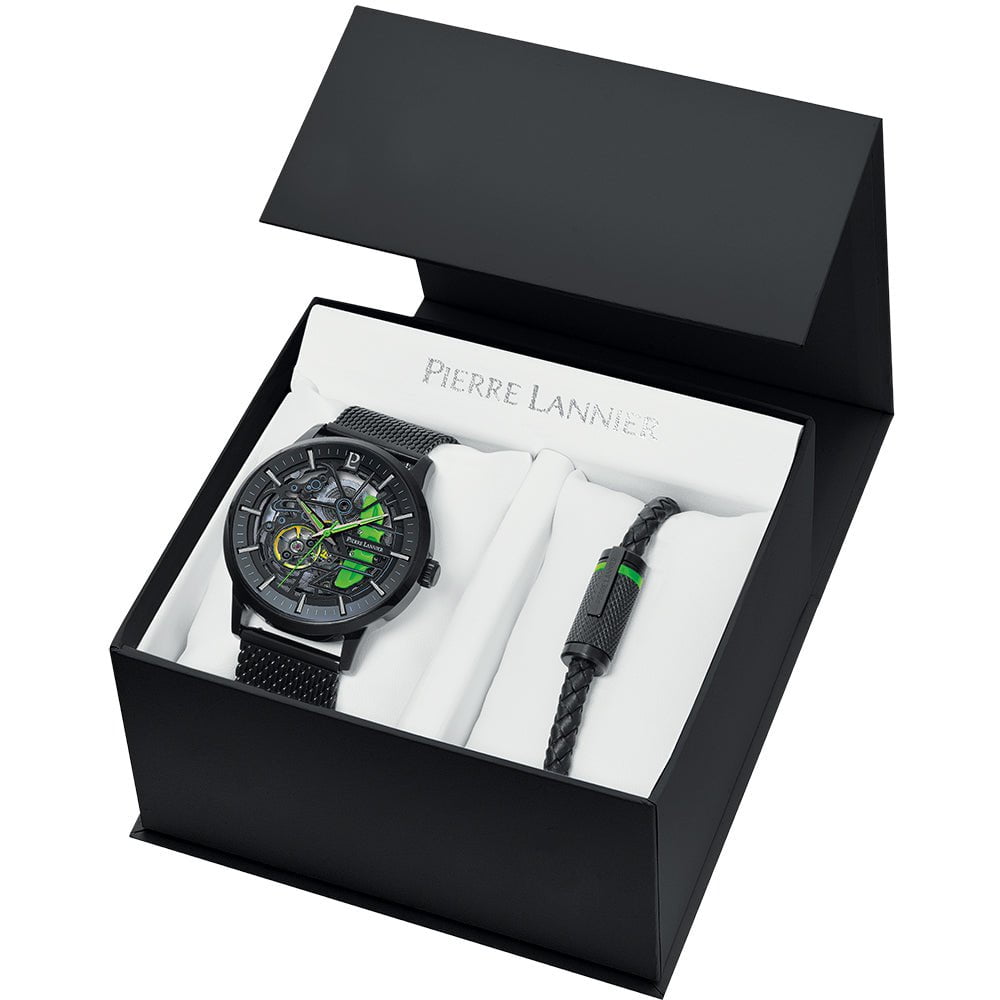 PIERRE LANNIER Montre PIERRE LANNIER Homme Paddock Automatique Coffret Montre et Bijoux 451F479