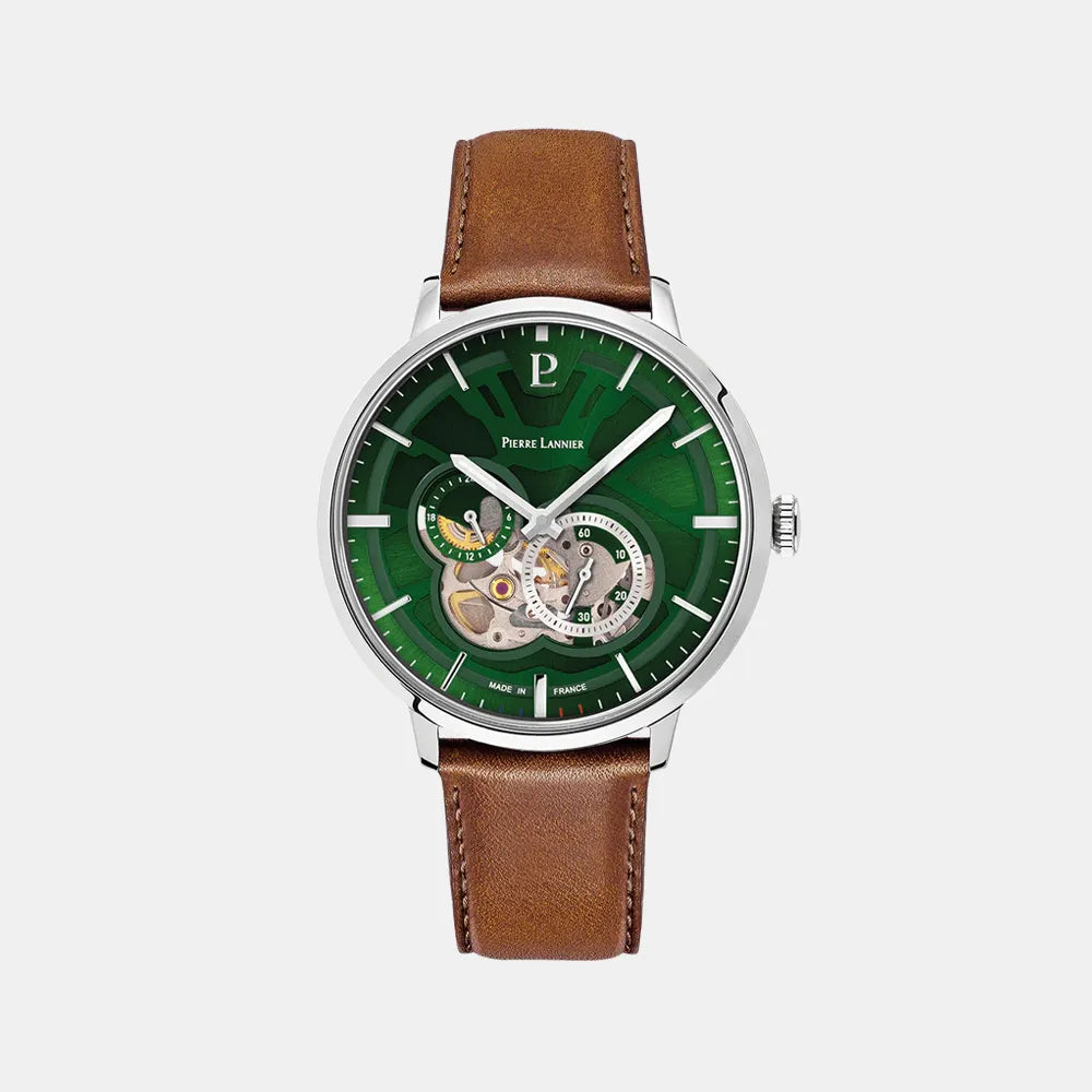 PIERRE LANNIER Montre PIERRE LANNIER Homme Trio Automatique en Cuir 334B174