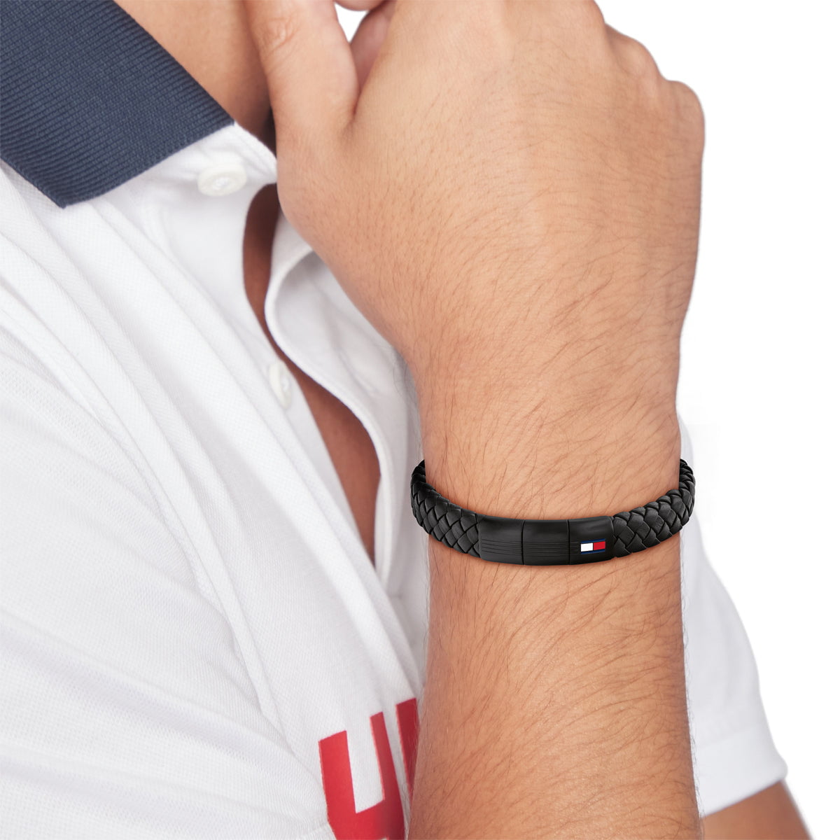 TOMMY HILFIGER BIJOUX Bracelet TOMMY HILFIGER BIJOUX Homme en Cuir Noir 2790662